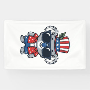 Patriotic Koala Vintage Style Vector Art_1 Banner