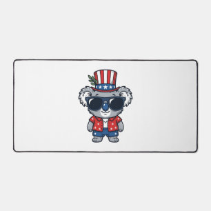 Patriotic Koala Vintage Style Vector Art_1 Desk Mat