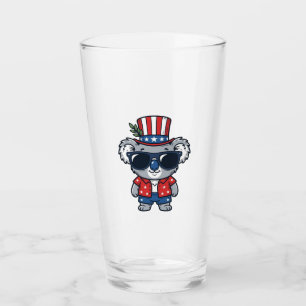 Patriotic Koala Vintage Style Vector Art_1 Glass