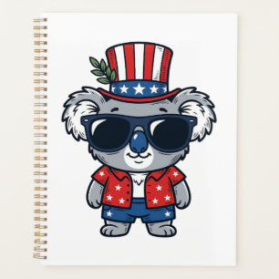 Patriotic Koala Vintage Style Vector Art_1 Planner