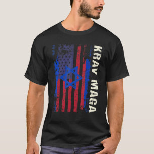 Patriotic Krav Maga Us Flag Israeli Self Defence T-Shirt