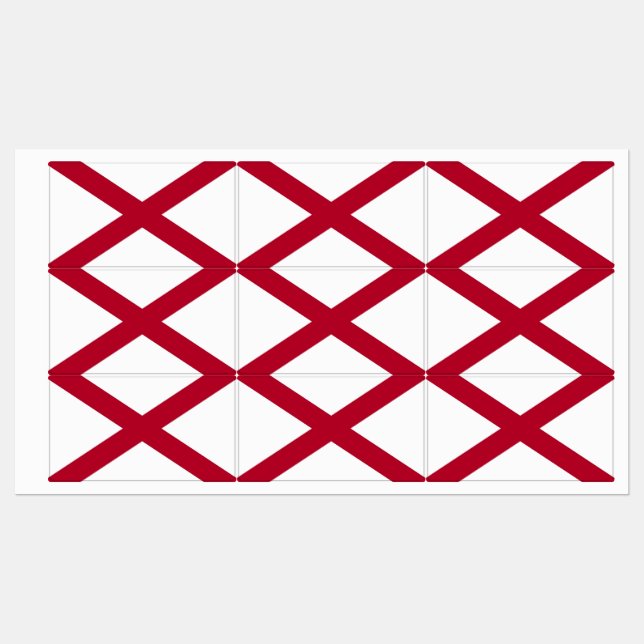 Patriotic labels with flag of Alabama State, USA (Sheet)