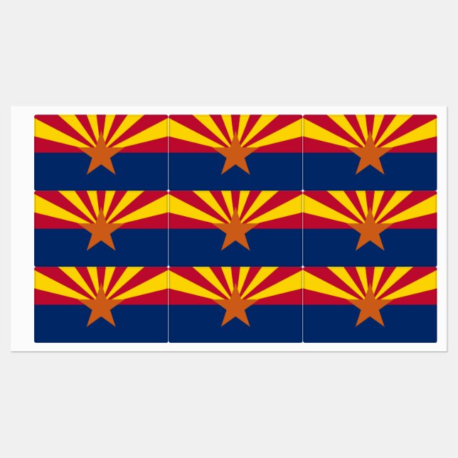Patriotic labels with flag of Arizona State, USA (Sheet)