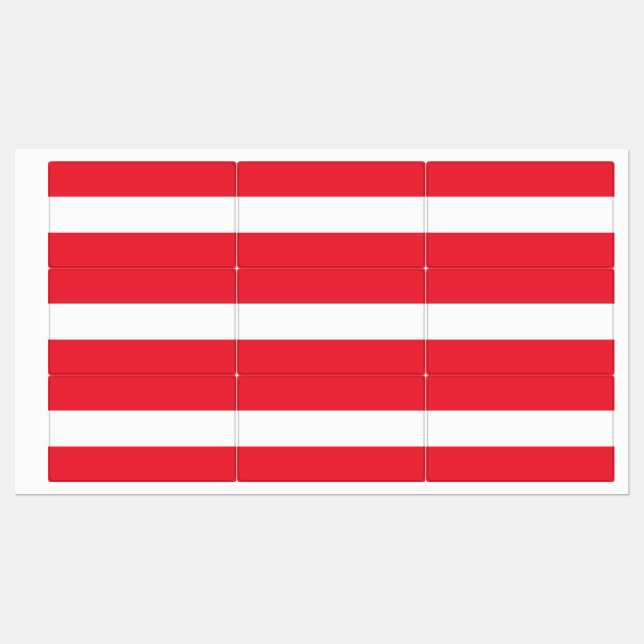 Patriotic labels with flag of Austria (Sheet)