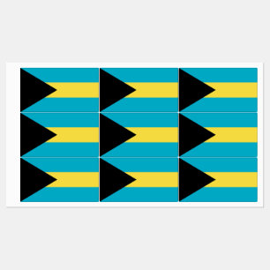 Patriotic labels with flag of Bahamas
