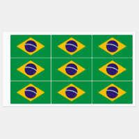 Patriotic labels with flag of Brazil
