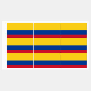 Patriotic labels with flag of Colombia