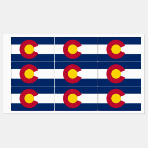 Patriotic labels with flag of Colorado State