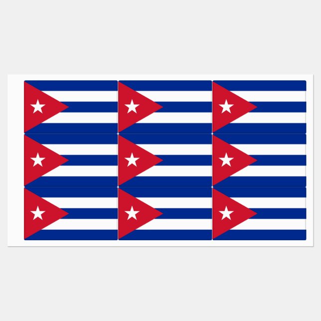 Patriotic labels with flag of Cuba (Sheet)