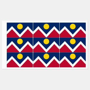 Patriotic labels with flag of Denver City