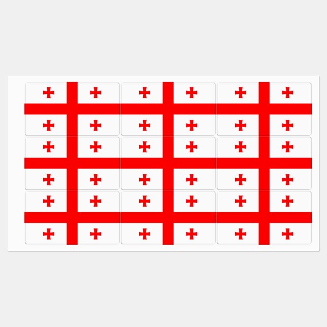 Patriotic labels with flag of Georgia (Sheet)