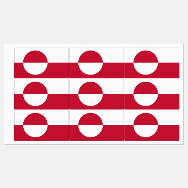 Patriotic labels with flag of Greenland (Sheet)