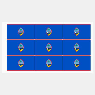 Patriotic labels with flag of Guam