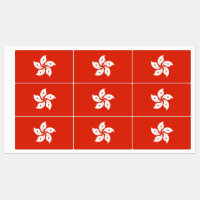Patriotic labels with flag of Hong Kong
