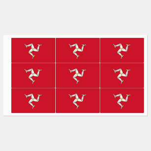 Patriotic labels with flag of Isle of Man