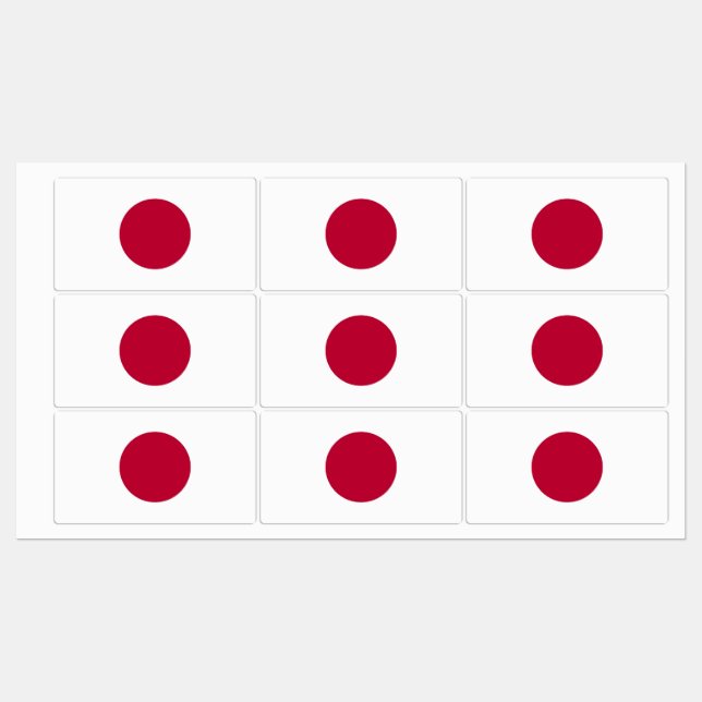 Patriotic labels with flag of Japan (Sheet)