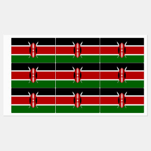 Patriotic labels with flag of Kenya