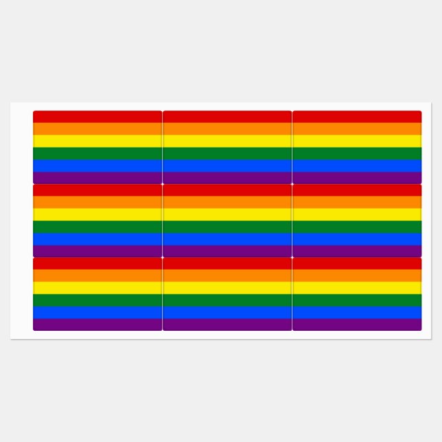 Patriotic labels with flag of LGBT (Sheet)