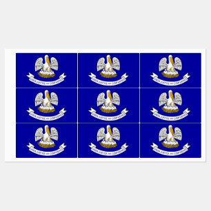 Patriotic labels with flag of Louisiana State