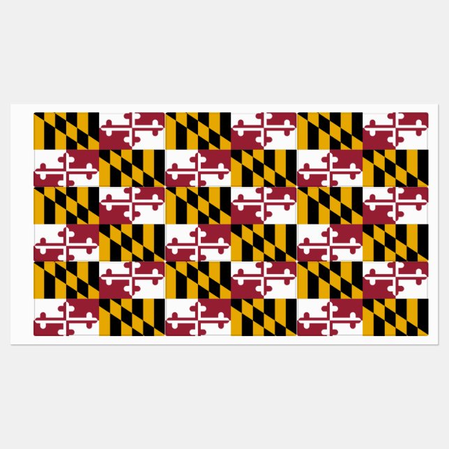 Patriotic labels with flag of Maryland State (Sheet)