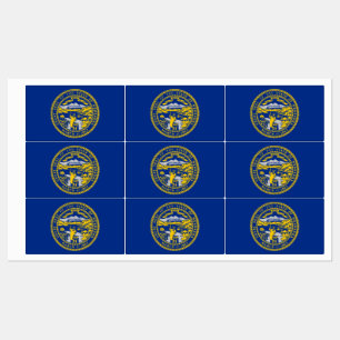Patriotic labels with flag of Nebraska State