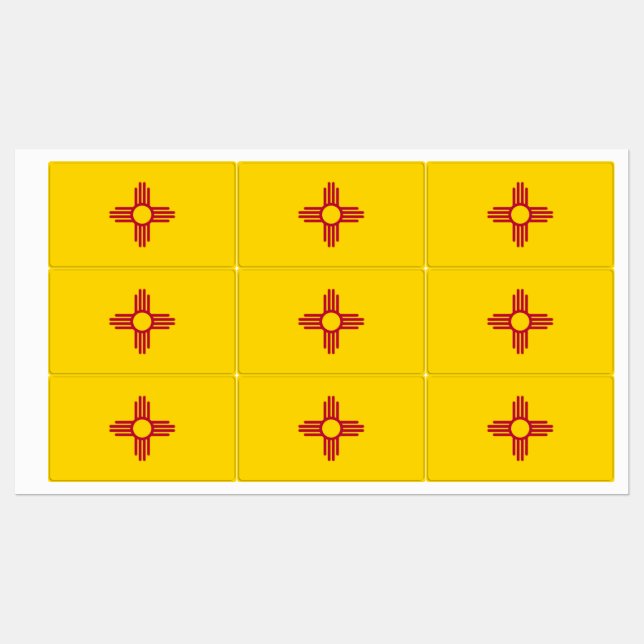 Patriotic labels with flag of New Mexico State (Sheet)