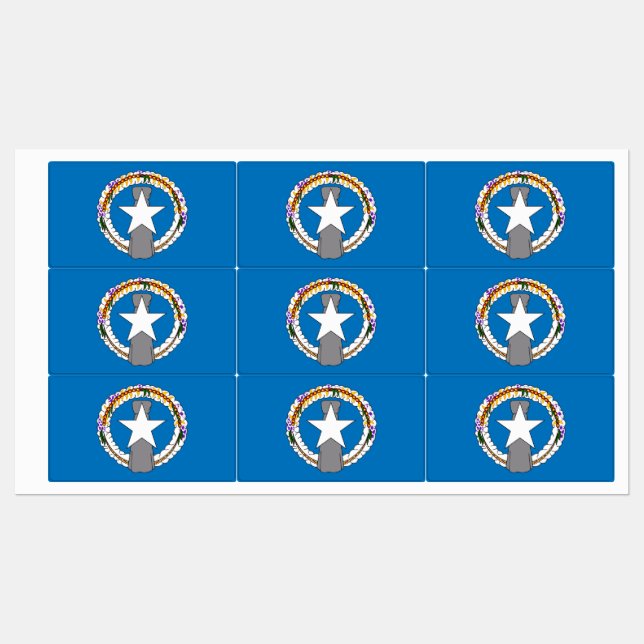 Patriotic labels with flag of Northern Mariana (Sheet)
