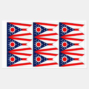 Patriotic labels with flag of Ohio State
