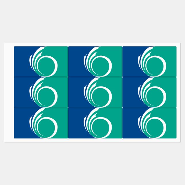 Patriotic labels with flag of Ottawa, Canada (Sheet)