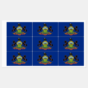 Patriotic labels with flag of Pennsylvania State