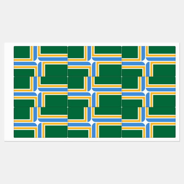 Patriotic labels with flag of Portland (Sheet)