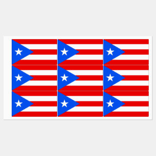 Patriotic labels with flag of Puerto Rico