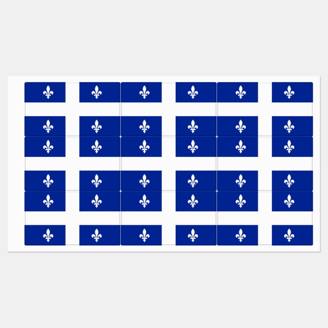 Patriotic labels with flag of Quebec (Sheet)