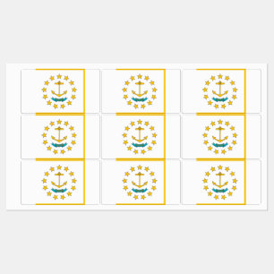 Patriotic labels with flag of Rhode Island State