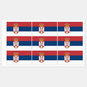 Patriotic labels with flag of Serbia