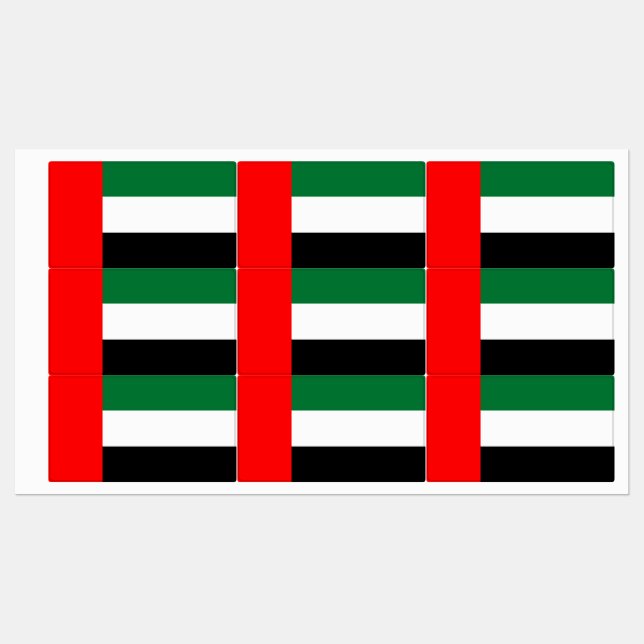 Patriotic labels with flag of UAE (Sheet)