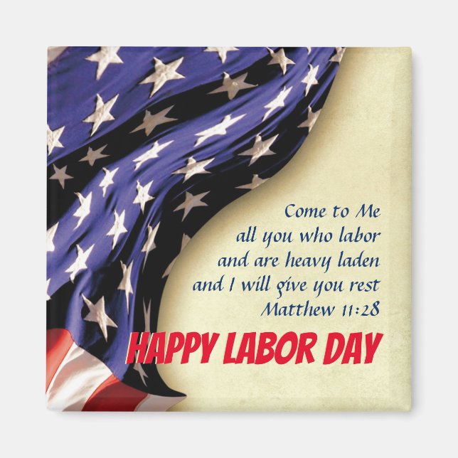 Patriotic LABOR DAY Christian Magnet (Front)