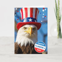 Patriotic Labour Day Bald Eagle Uncle Sam Hat