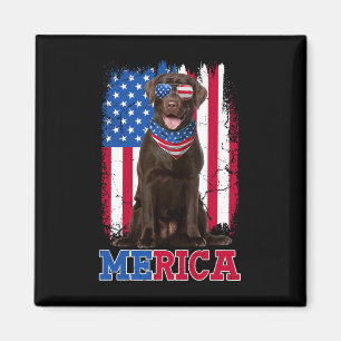 Patriotic Labrador 4th Of July Usa Patriotic Choco Magnet