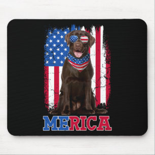 Patriotic Labrador 4th Of July Usa Patriotic Choco Mouse Pad