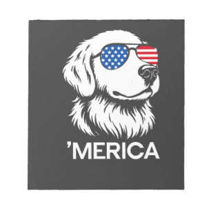 Patriotic Labrador American Flag Fourth of July Notepad