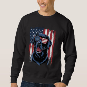 Patriotic Labrador Black Lab Dog USA Flag Sunglass Sweatshirt