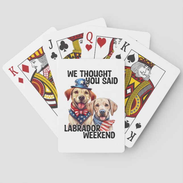 Patriotic Labrador Dogs Quote Funny Humour Playing Cards (Back)