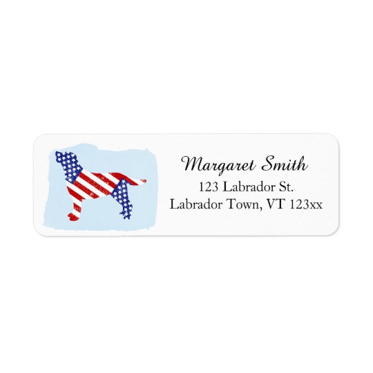 Patriotic Labrador Outline Return Address Labels