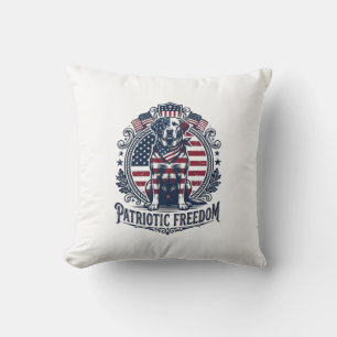 Patriotic Labrador Retriever Vector Graphic Tee_1 Cushion