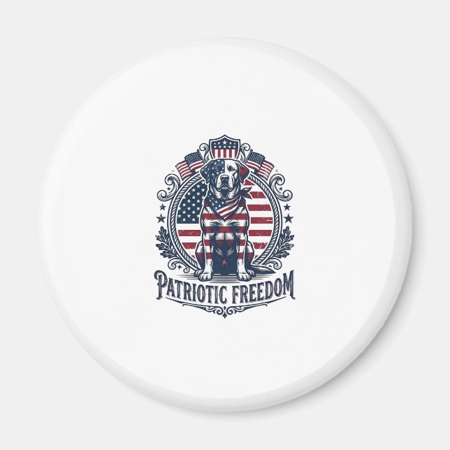 Patriotic Labrador Retriever Vector Graphic Tee_1 Magnet (Front)