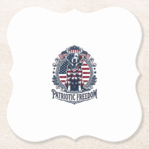 Patriotic Labrador Retriever Vector Graphic Tee_1 Paper Coaster