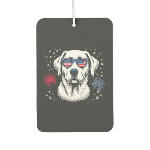 Patriotic Labrador with USA Shades Car Air Freshener