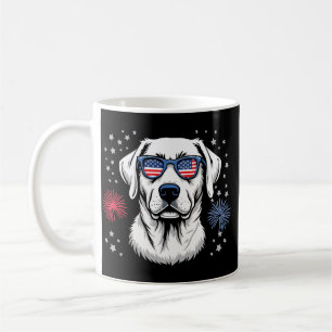 Patriotic Labrador with USA Shades Coffee Mug