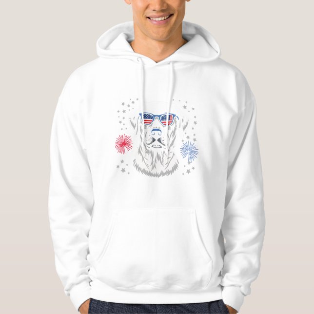 Patriotic Labrador with USA Shades Hoodie (Front)